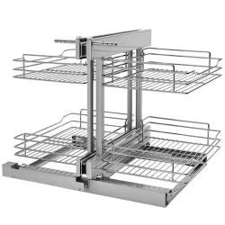 Blind Corner Unit for Kitchen Cupboards with Chrome Baskets