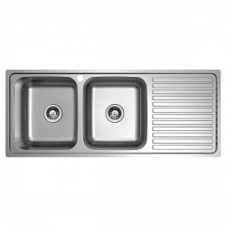 Platinum 1180mm Stainless Steel Sink Double Left Hand Bowl
