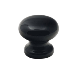 35mm Plastic Cupboard Knob Black