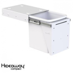 Single 15 Litre Bucket Underbench Pullout Bin Door Mounted in White KC15D