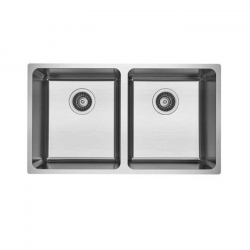 Platinum 760mm Stainless Steel Sink Double Bowl Inset or Undermount