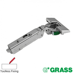 Grass Tiomos 110 Degree Overlay Cabinet Hinge Toolless - Open Position